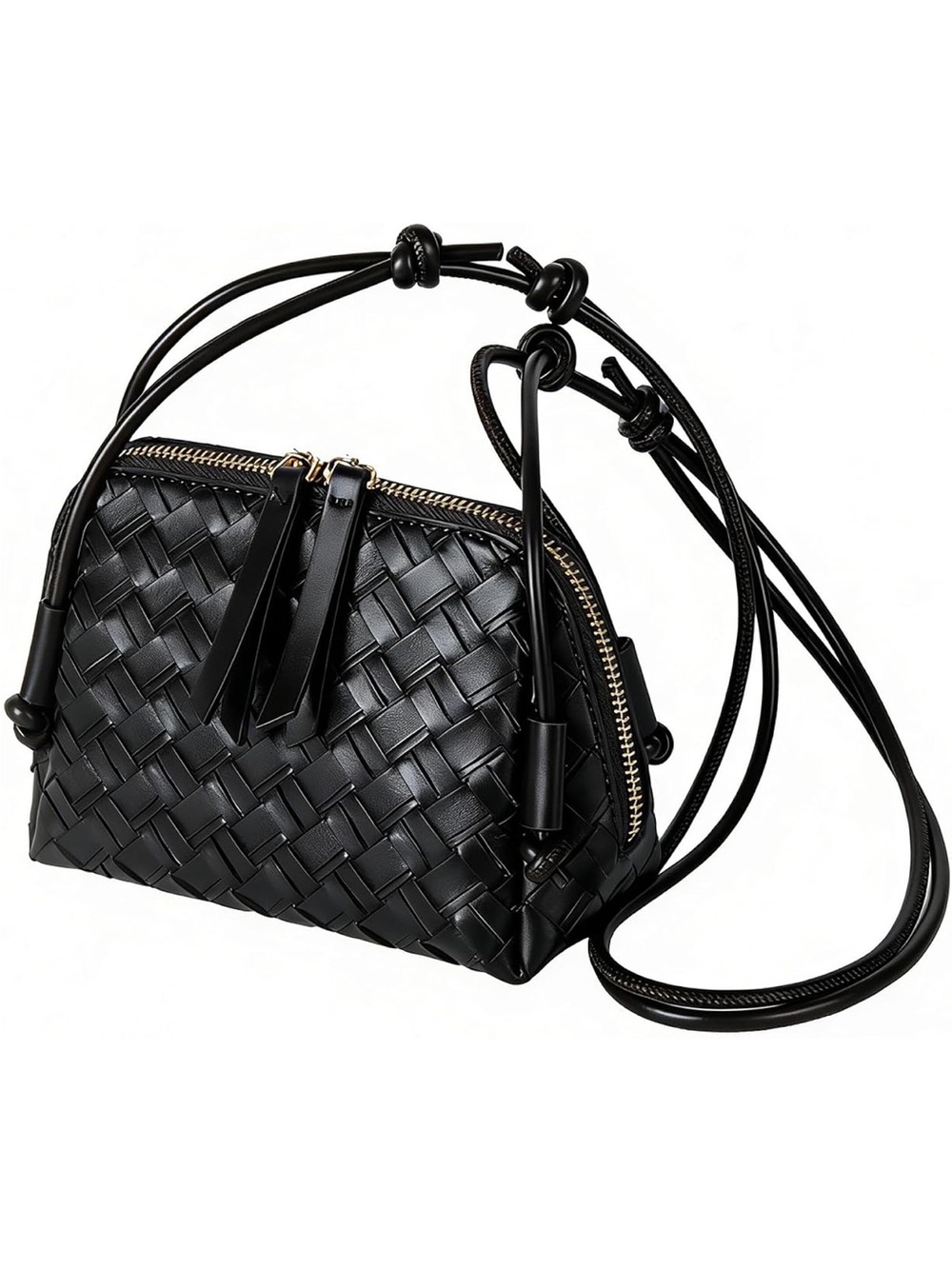 Black Woven Crossbody Bag